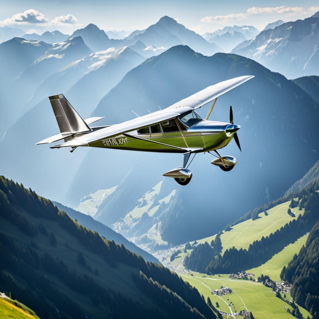 Cessna 172 Over Swiss Alps - HD Photo