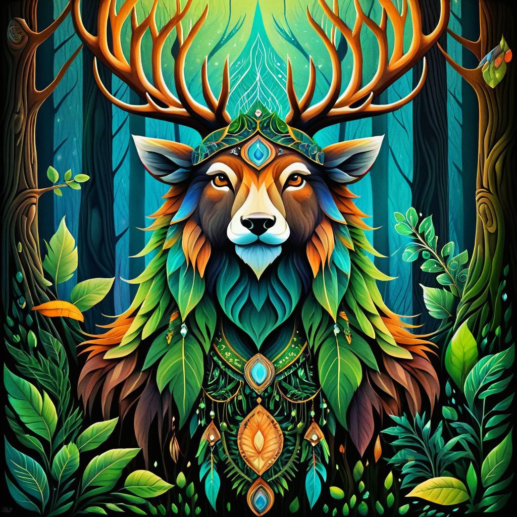 Mystical Forest Guardian with Creatures