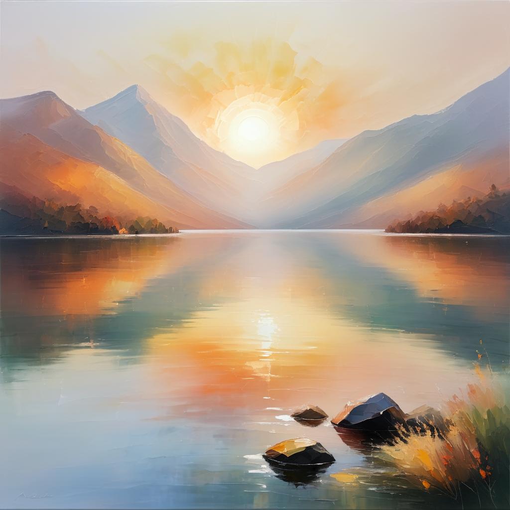 Tranquil Mountain Lake at Sunrise