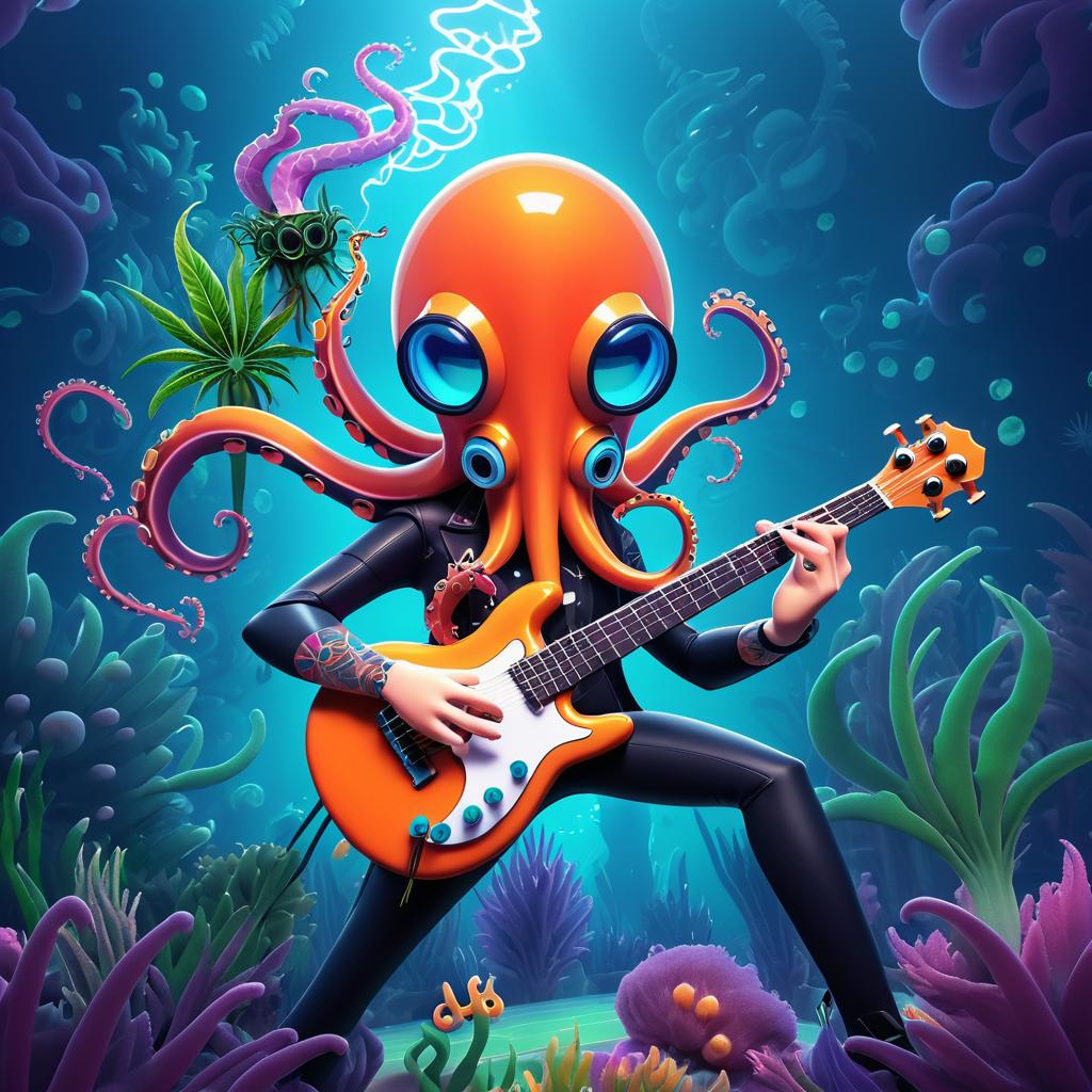 Techno-Octopus Rocks Underwater Concert Scene