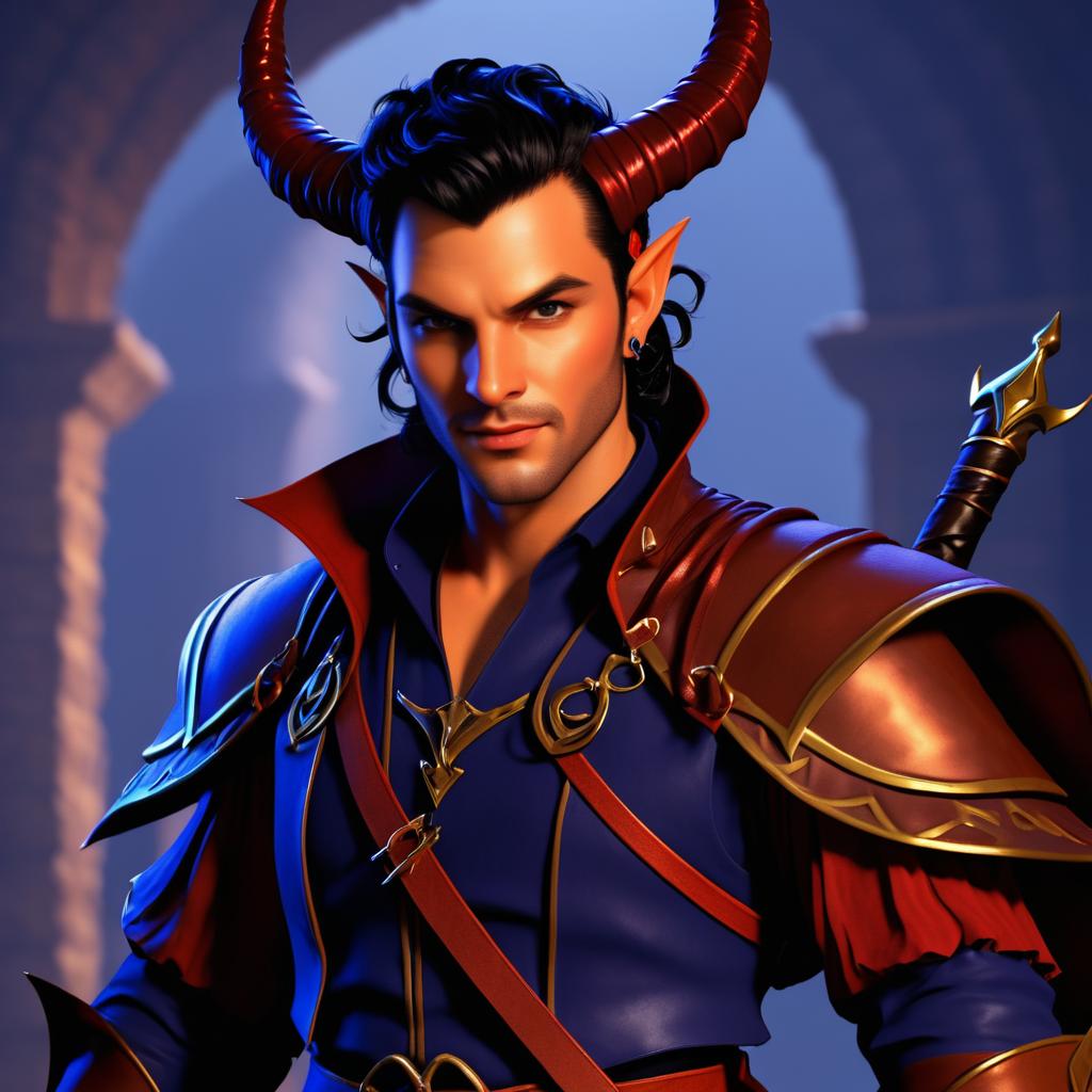 Handsome Tiefling Warrior and Bard