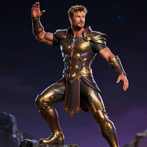 Celestial Guardian in Golden Armor