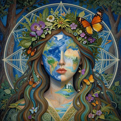 Mystical Gaia with Sacred Geometry
