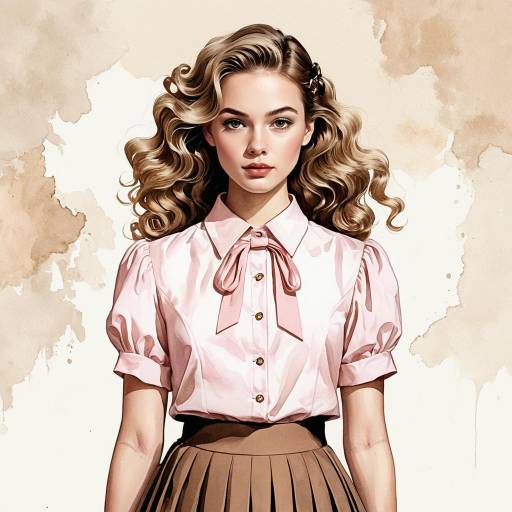 Teen Girl in Pastel Pink Blouse