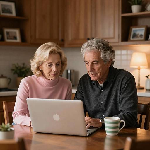 Cozy Kitchen Moment with Older Couple
