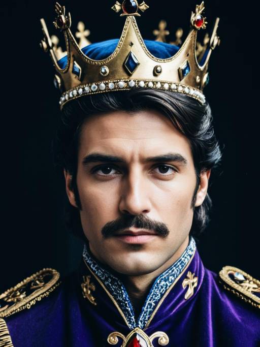 Man in Royal Prince Costume with Crown
