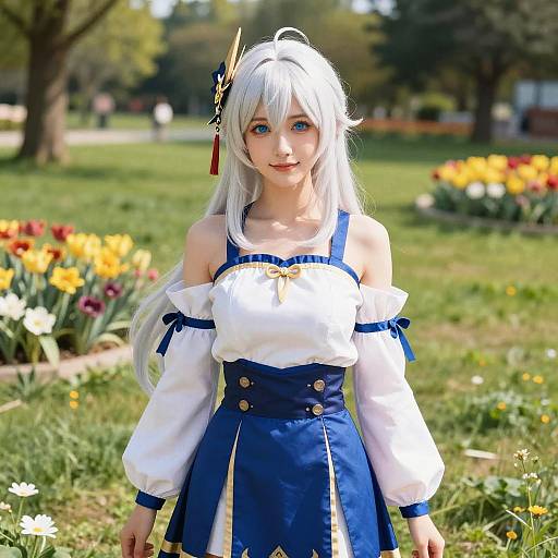 Shenhe in Floral Park Photoreal Portrait