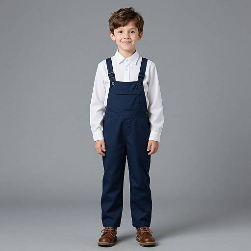 Boy in Duff Costume with Overalls
