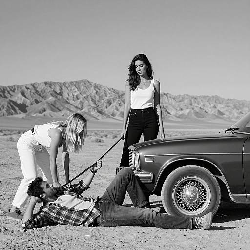 Desert Adventure with a Vintage Car