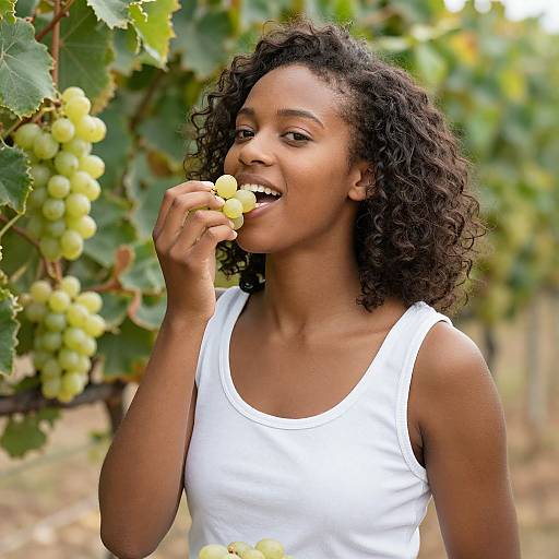 Young Black Woman in Vineyard