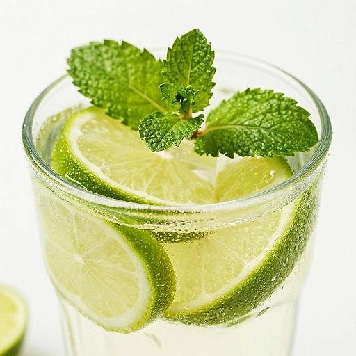 Refreshing Lime Mint Drink Close-Up