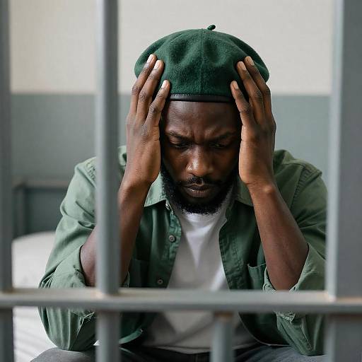 Portrait of a Man in Prison Cell