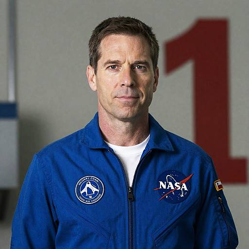 NASA-Inspired Portrait of a Middle-Aged Man