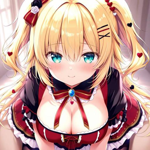 Illustration of Akai haato (gothic lolita), hololive in the style of Amedamacon