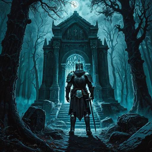Armored Knight Guarding Ancient Crypt