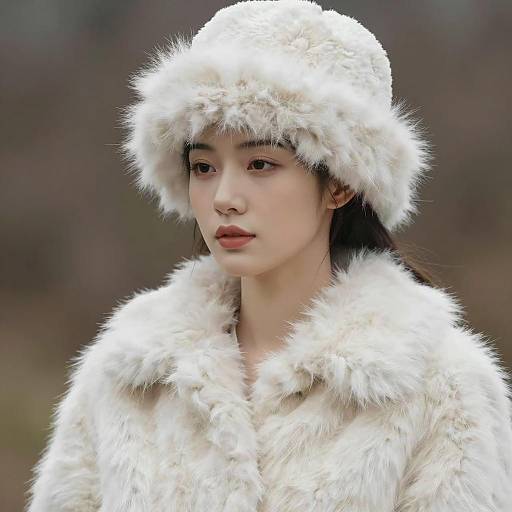 Elegant Woman in Plush Fur Portrait