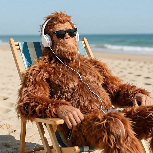 Relaxing Bigfoot with Six Pack