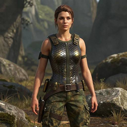 Photorealistic Female Argonian Warrior