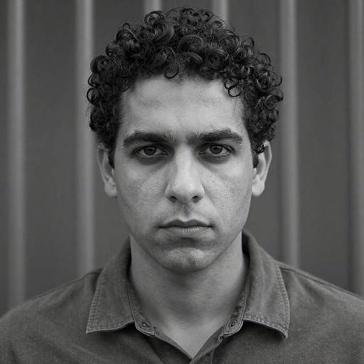 Intense Close-Up of a Serious Man