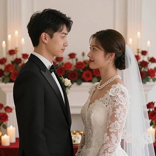 Romantic Wedding Photo of a Couple