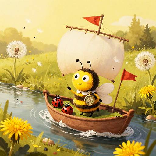Whimsical Honeybee Captain Adventure