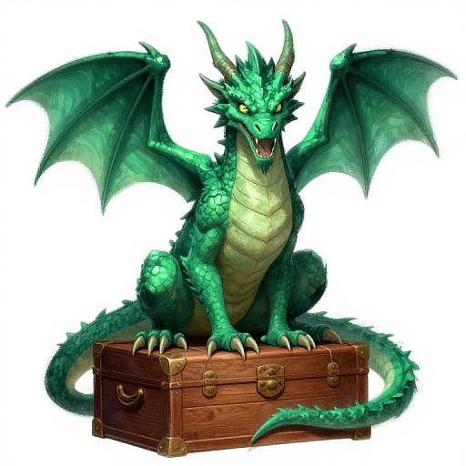 Emerald Dragon on Chest in Cooke Style