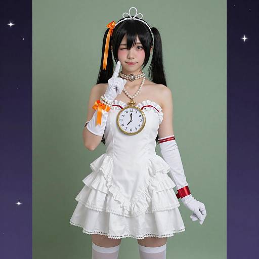 Matoba Risa in Elegant Frilled Dress