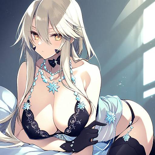 Illustration of Artoria pendragon (lancer alter) (royal icing) (fate), fate (series) in the style of 10mo