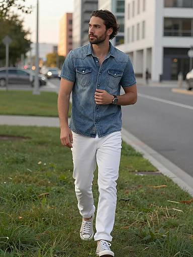 Golden-Hour Denim Street Style Stroll