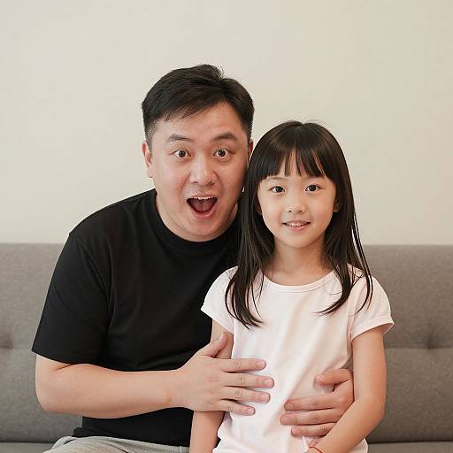Funny Dad and Daughter Portrait