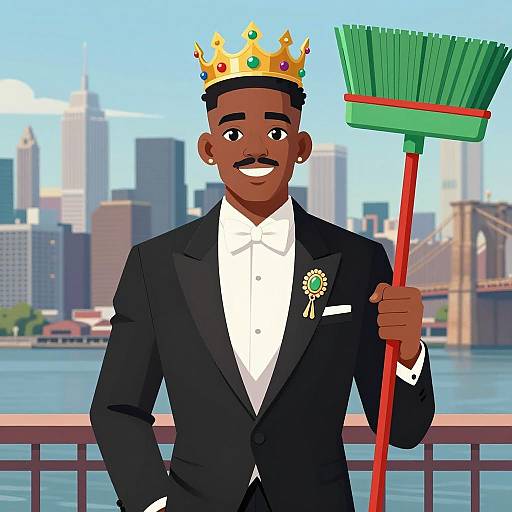 Regal Young Man in Urban Setting