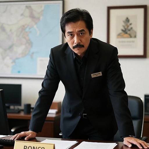 Serious Businessman at His Desk