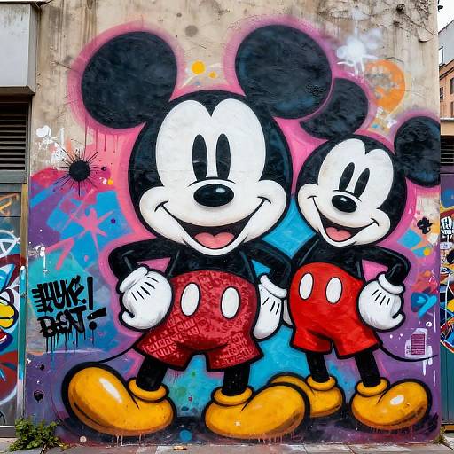 Edgy Disney Graffiti Art Close-Up
