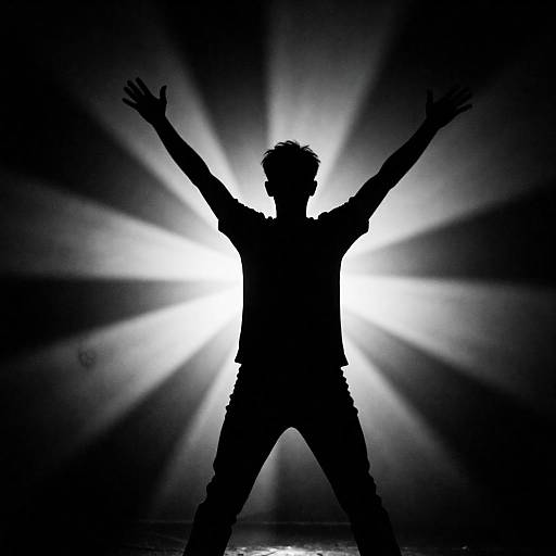 High-Contrast Silhouette With Splattered Light