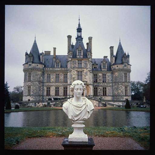 Historic Castle with Classical Marble Bust