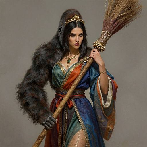 Anthropomorphic Gorilla Goddess Wizard