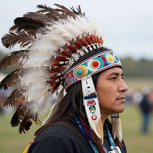 Native American Headdress Close-Up