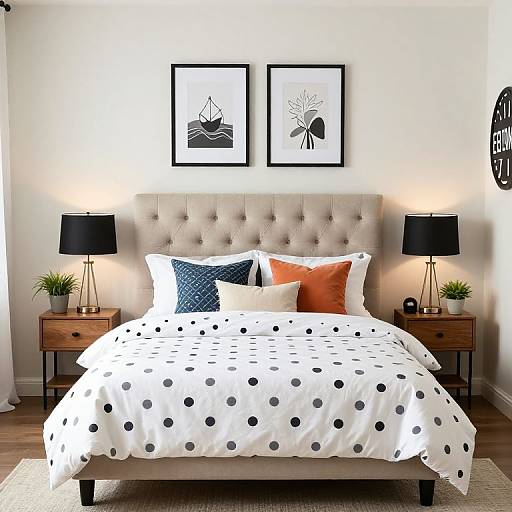 Cozy Bedroom with Tufted Headboard