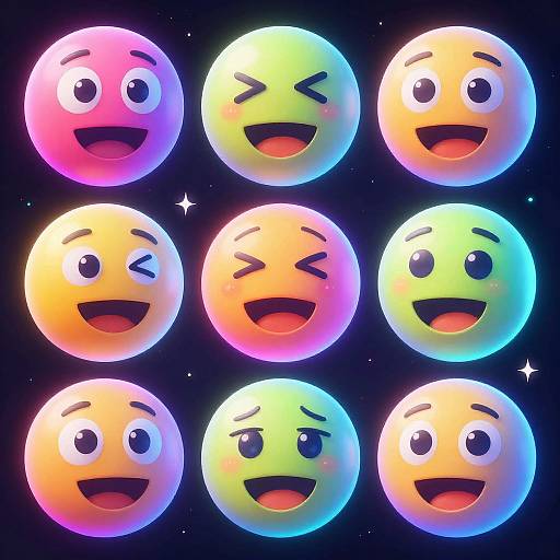 Neon Cyberpunk Emojis Collection