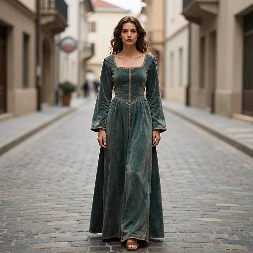 Medieval Woman in Long Gown