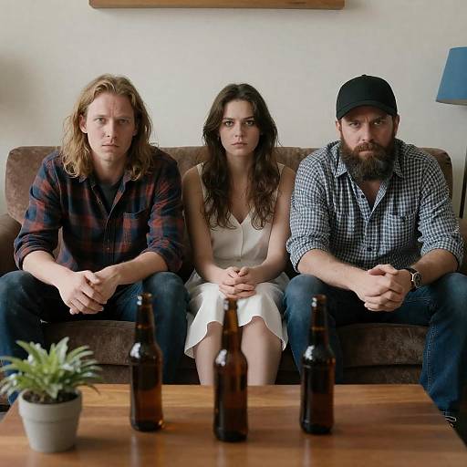 Three Friends on a Cozy Couch