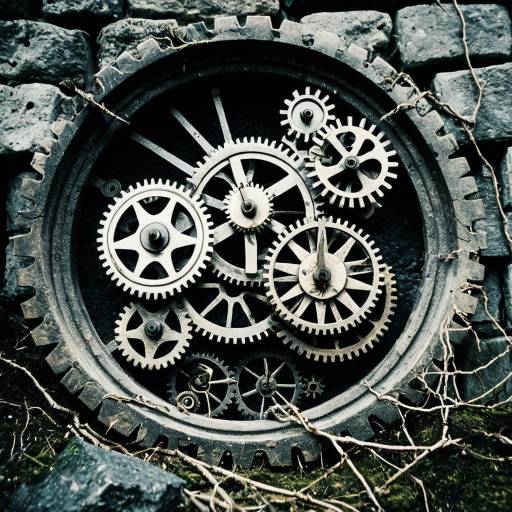 Antique Clockwork Gears with Natural Roots