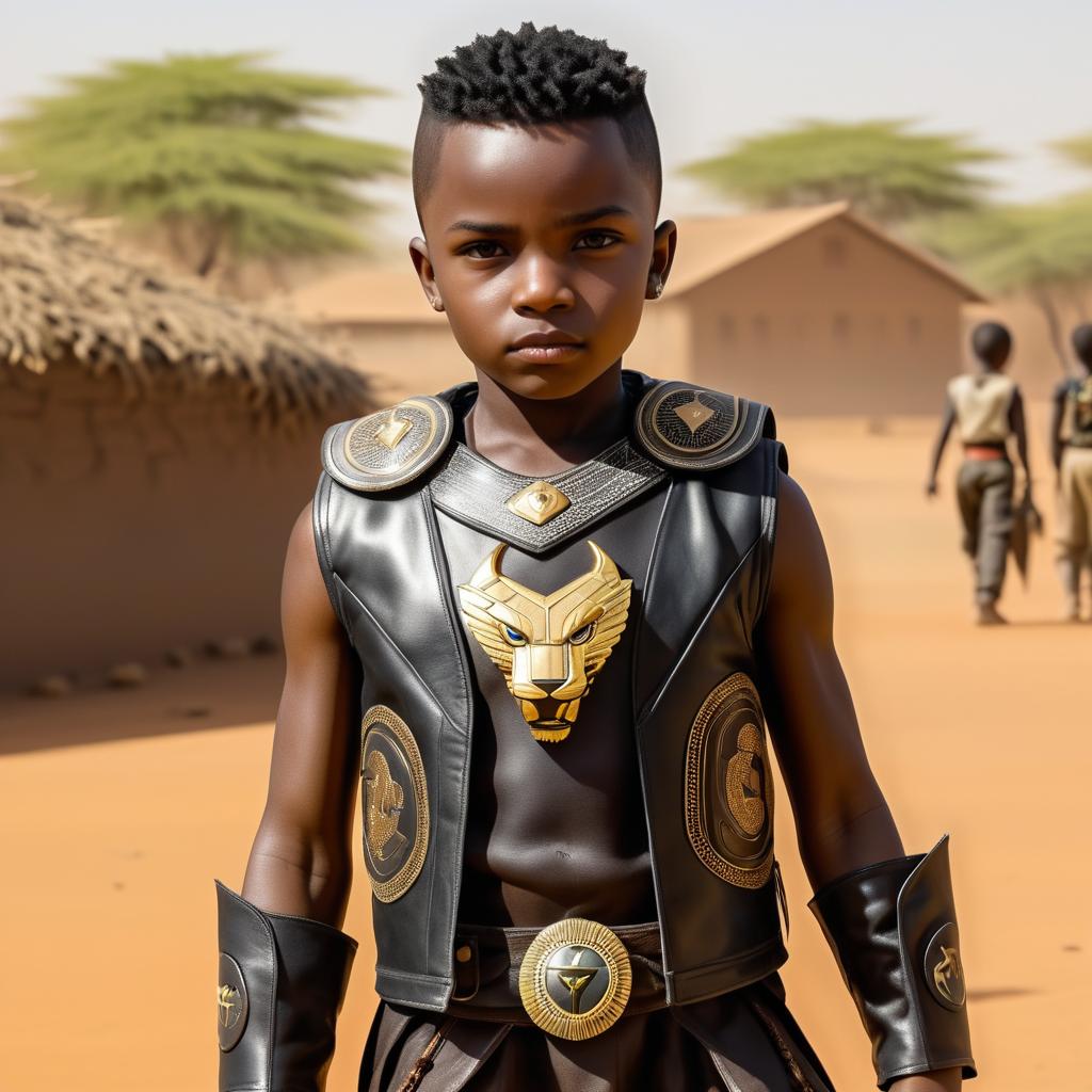 Fierce Young Warrior in Advanced Africa