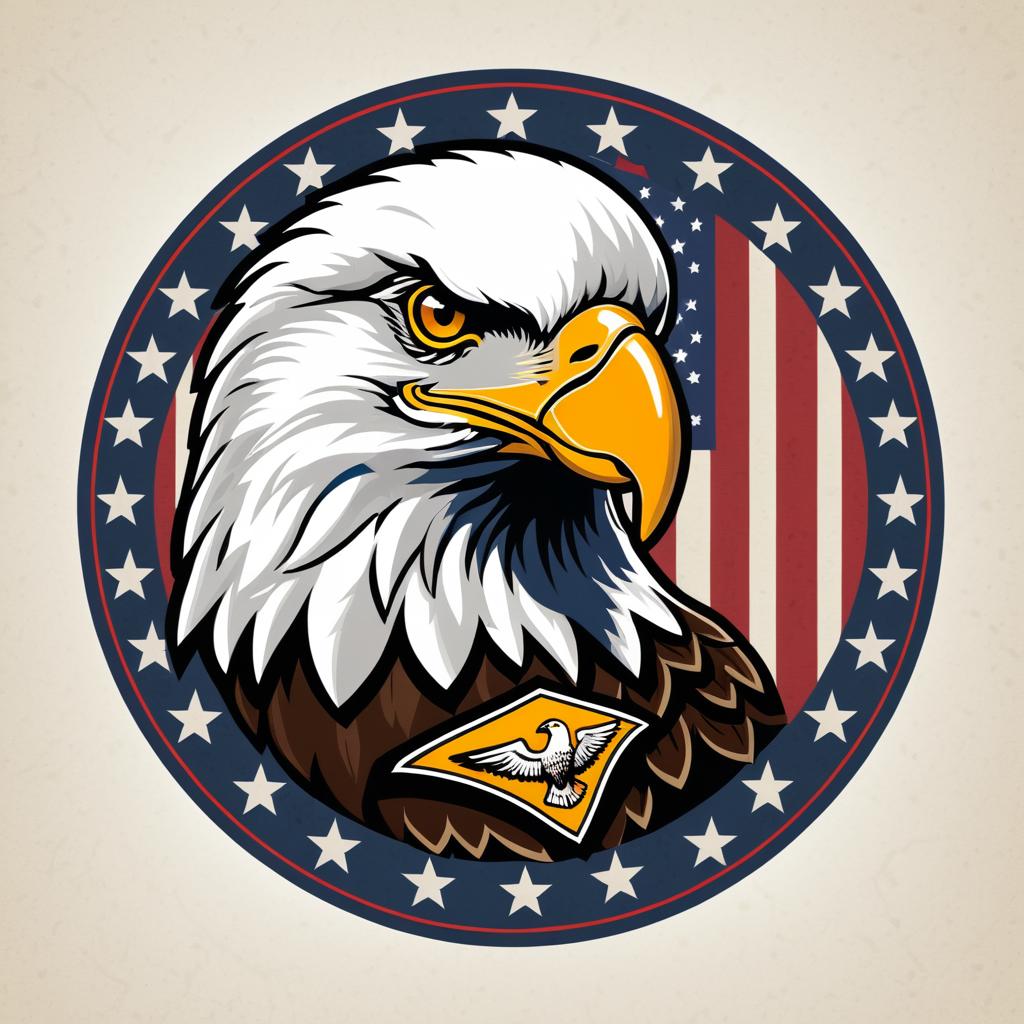 Vintage Americana Bald Eagle Logo Design