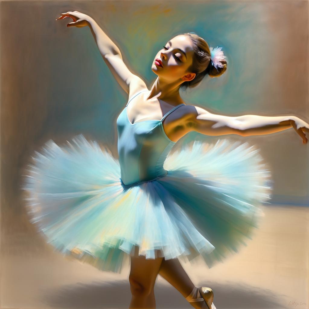 Dynamic Dancer Portrait in Pastel Style