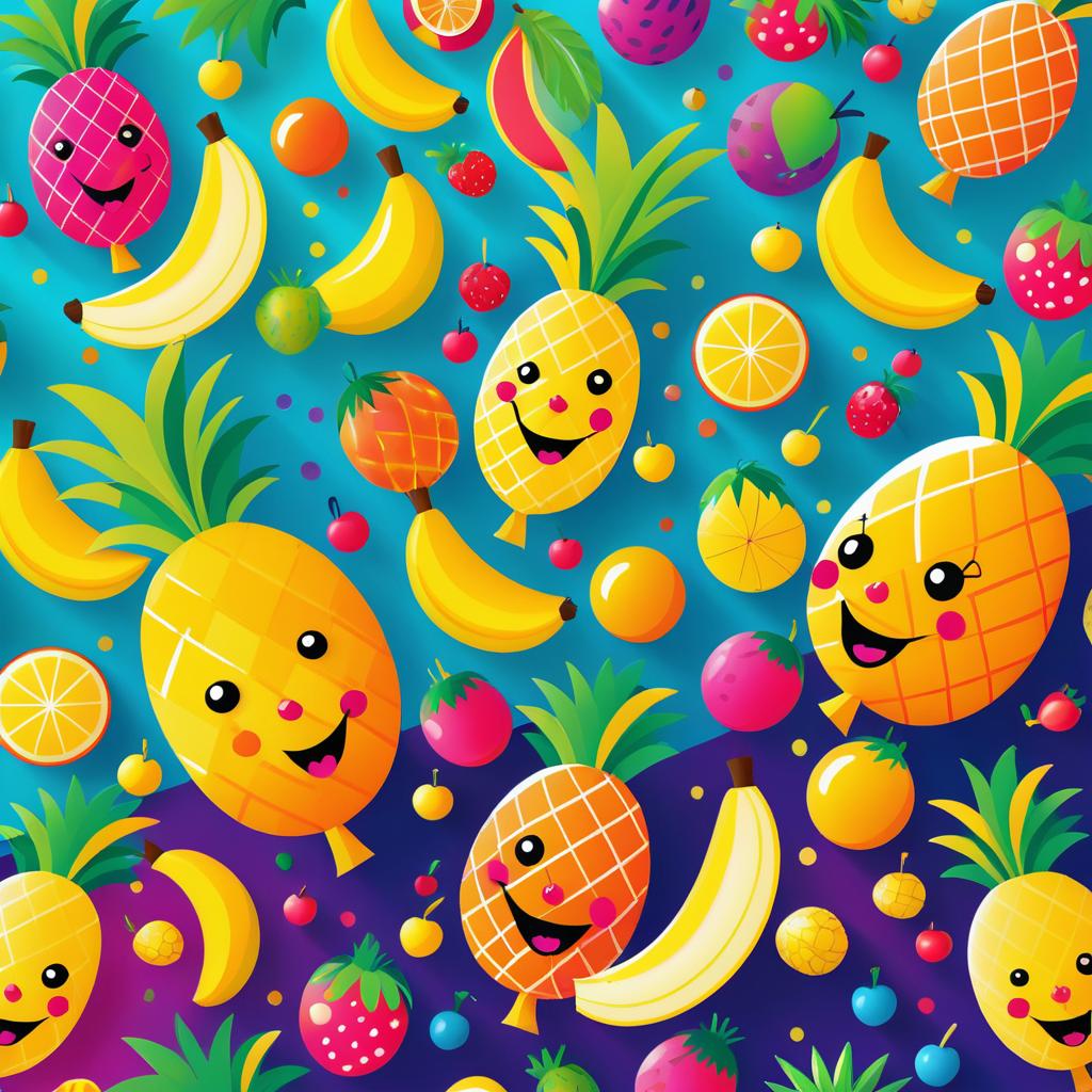 Playful Fruit Carnival Illustration