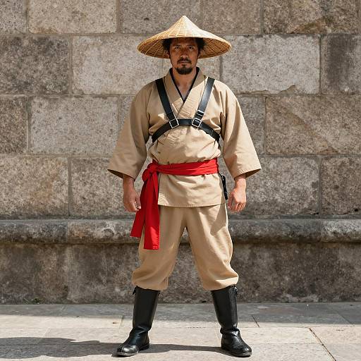 Rugged Man in Kimono Costume Photograph