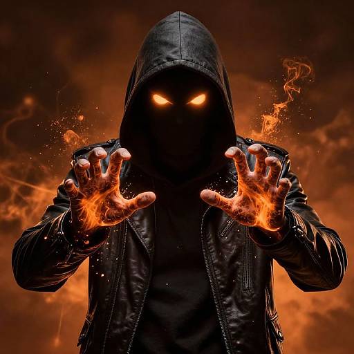 Dark Hacker with Glowing Particle Effect