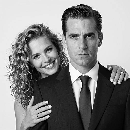 Black and White Portrait of Couple