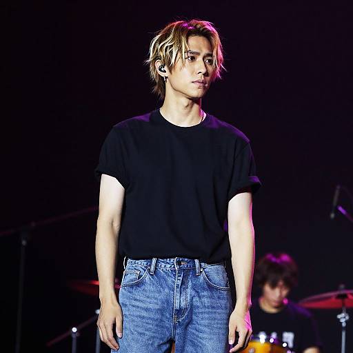 Male Musician with Face-Framing Highlights